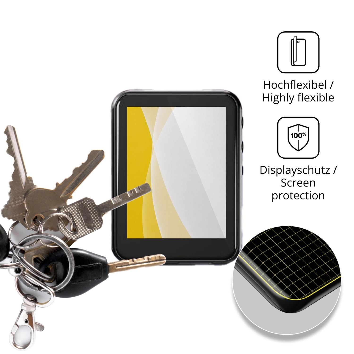 dipos Displayschutz für QNGEE S7, transparente Oberfläche, geringe Dicke und perfekte Passform