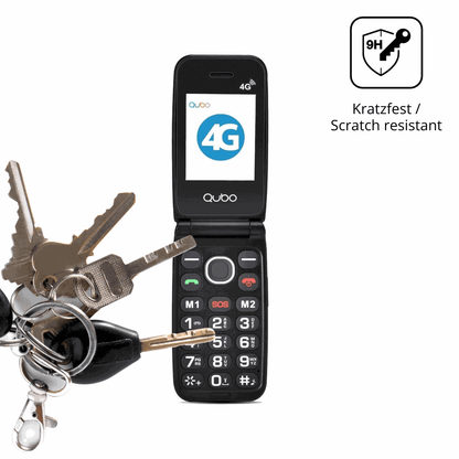 dipos Displayschutz für Qubo 4G Klapphandy, mattierte Oberfläche, robuste Festigkeit und perfekte Passform