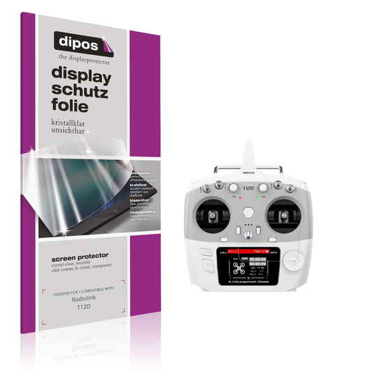 Klare Displayschutzfolie von dipos passend für Radiolink T12D, präziser Zuschnitt und blasenfrei montiert