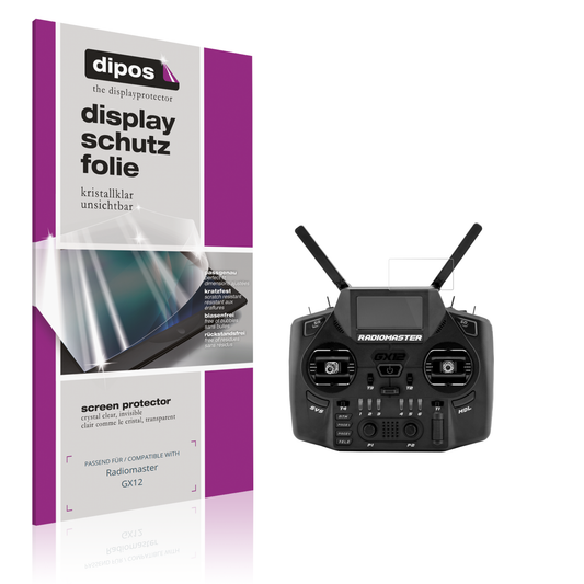 Klare Displayschutzfolie von dipos passend für radiomastergx12, präziser Zuschnitt und blasenfrei montiert