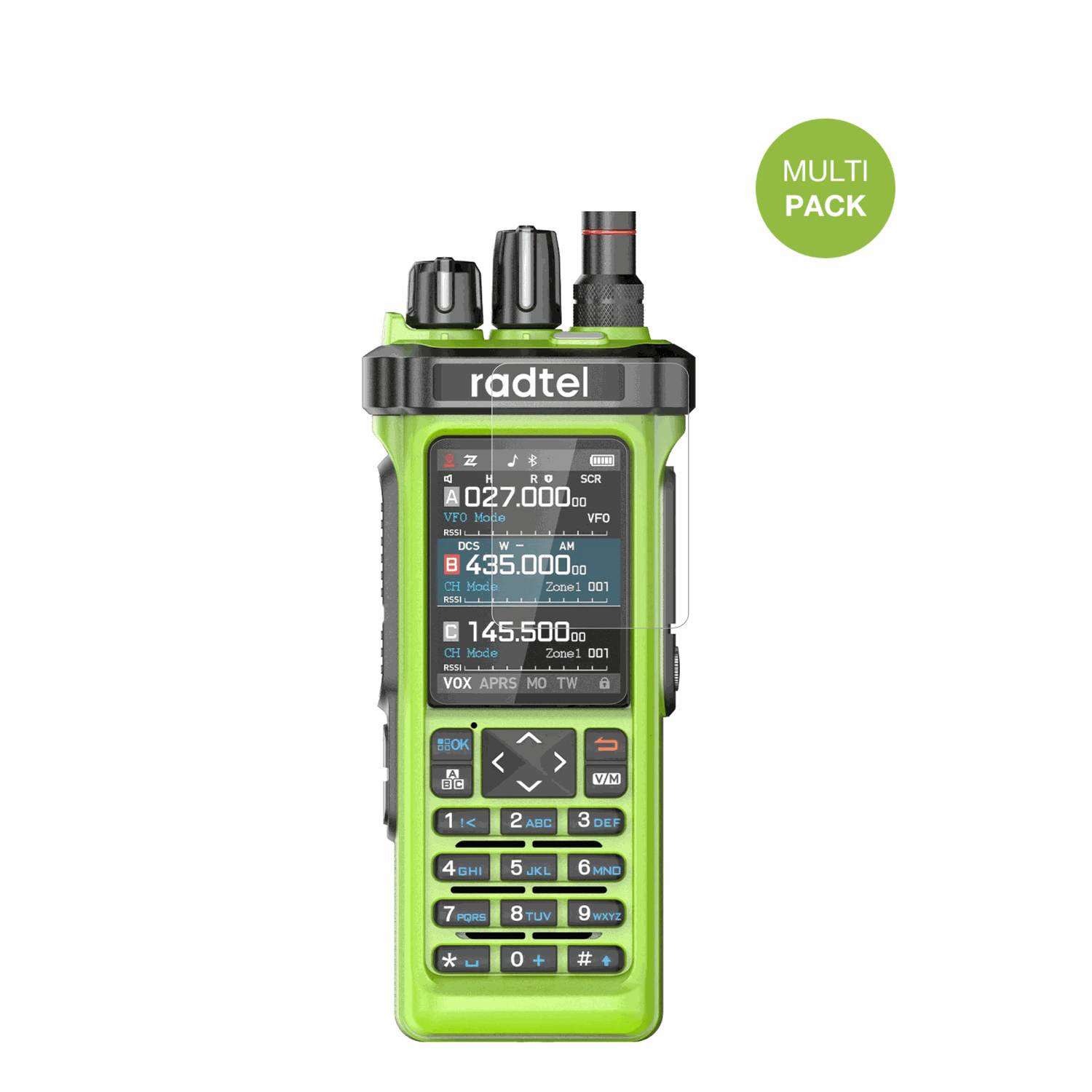 radtelrt-950 pro mit aufgebrachter dipos Displayschutzfolie, die lästige Fingerabdrücke minimiert