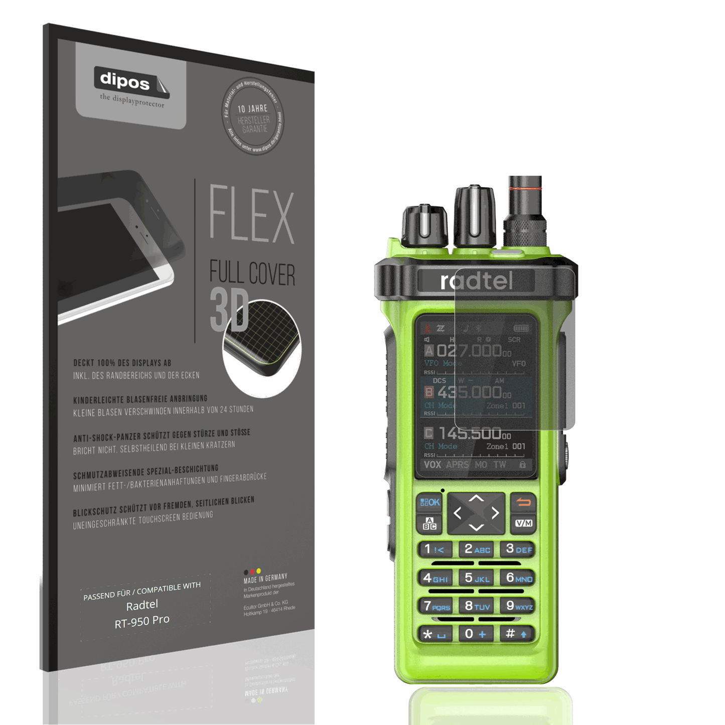 Blickschutzfolie für Radtel RT-950 Pro matt Schutzfolie Privacy