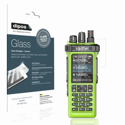 Matte Displayschutzfolie von dipos passend für radtelrt-950 pro, 9H kratzfest und blasenfrei montiert