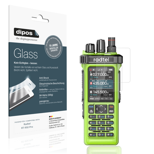 Matte Displayschutzfolie von dipos passend für radtelrt-950 pro, 9H kratzfest und blasenfrei montiert