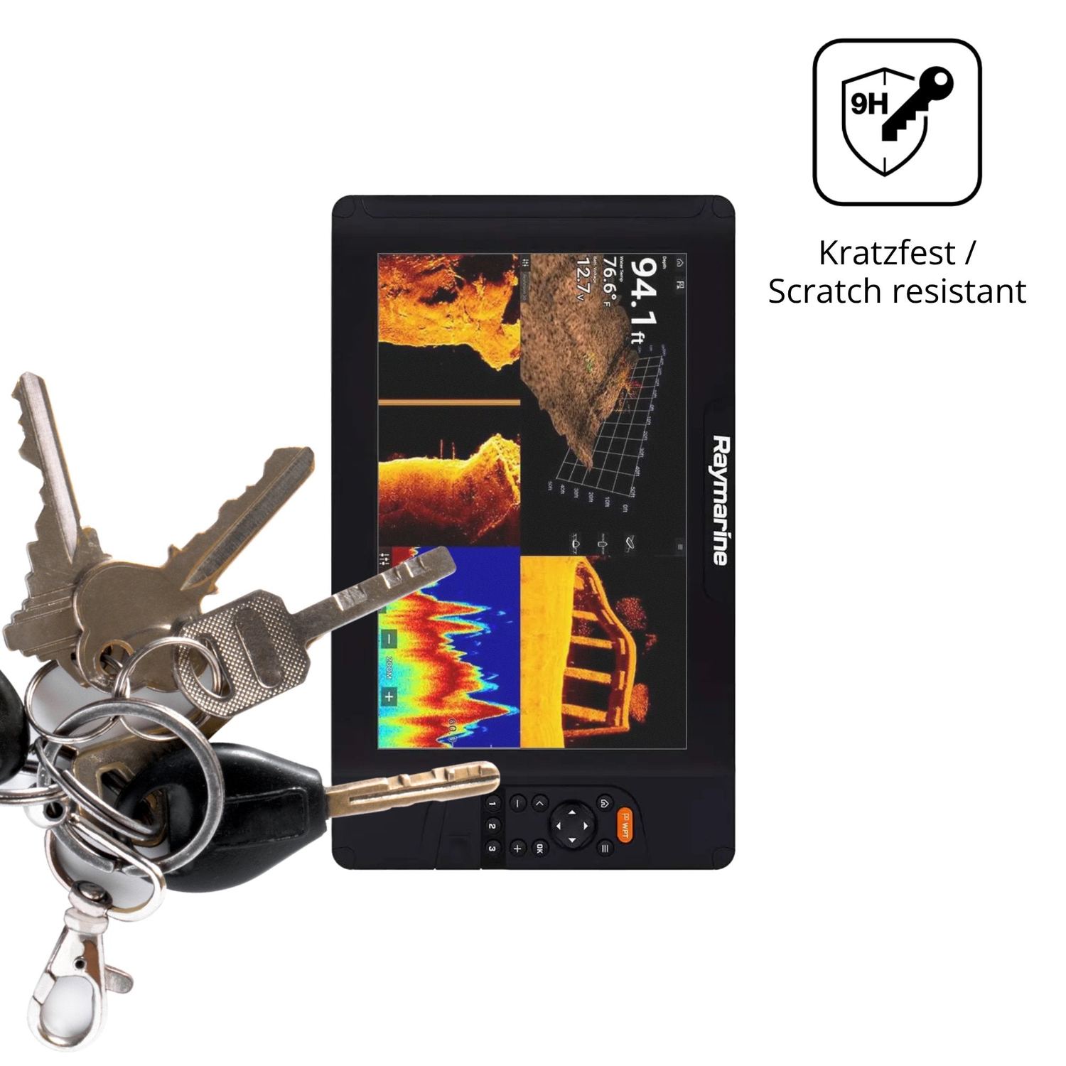 dipos Displayschutz für Raymarine Element 12 HV, mattierte Oberfläche, robuste Festigkeit und perfekte Passform