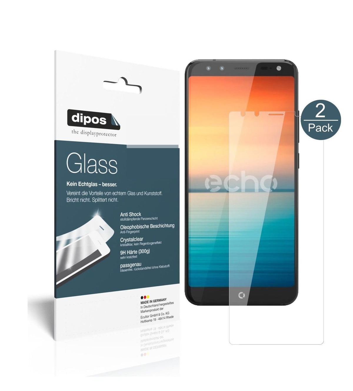 1x 9H Screen Protector for Echo Horizon Tempered Glass
