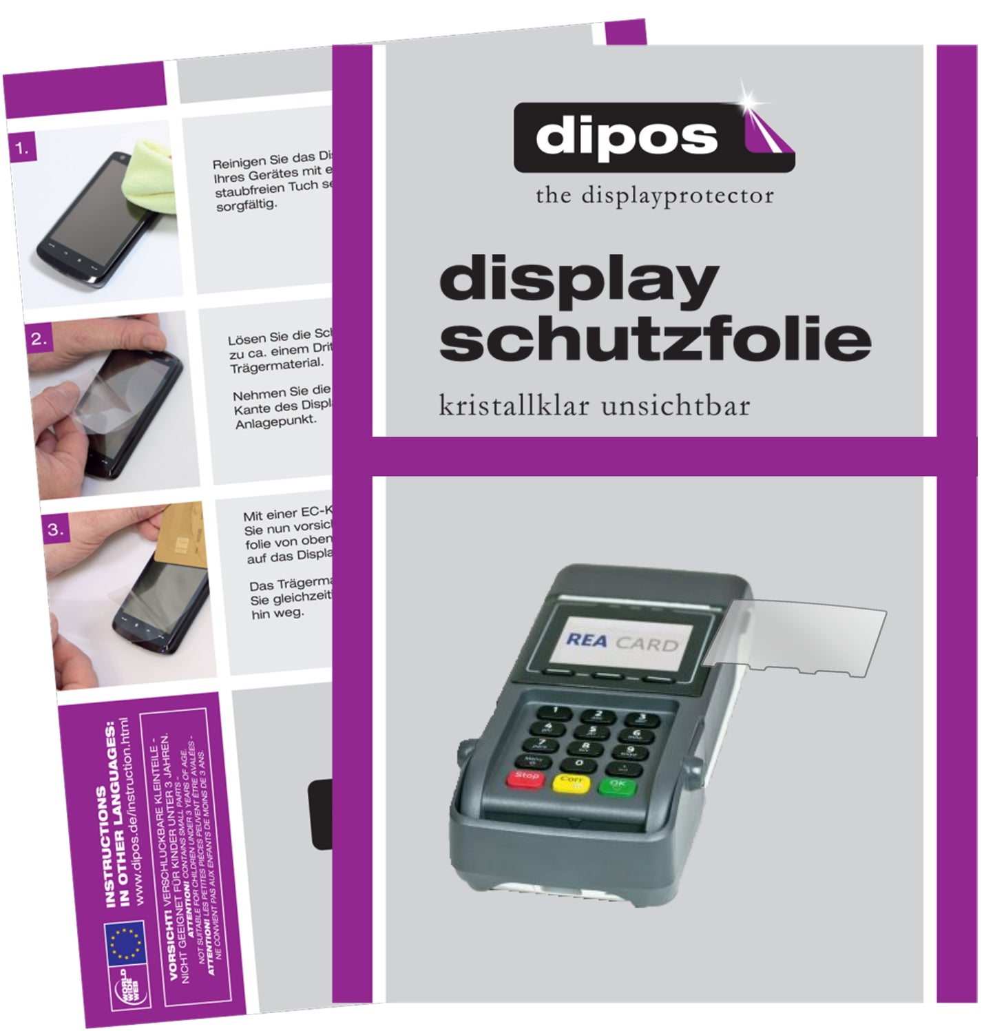 Kristallklare, dünne Schutzfolie: Kratzfest & passgenau für REA CARD-T7 flex