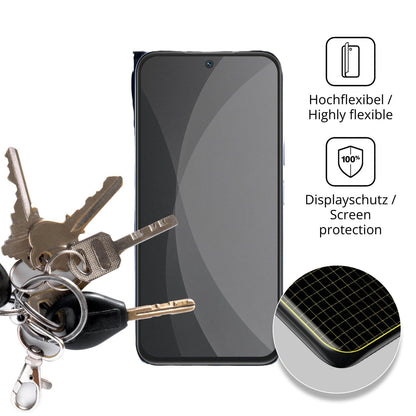 dipos Displayschutz für Realme 15x, mit Blickschutzfilter und perfekter Passform auch für die Rundungen