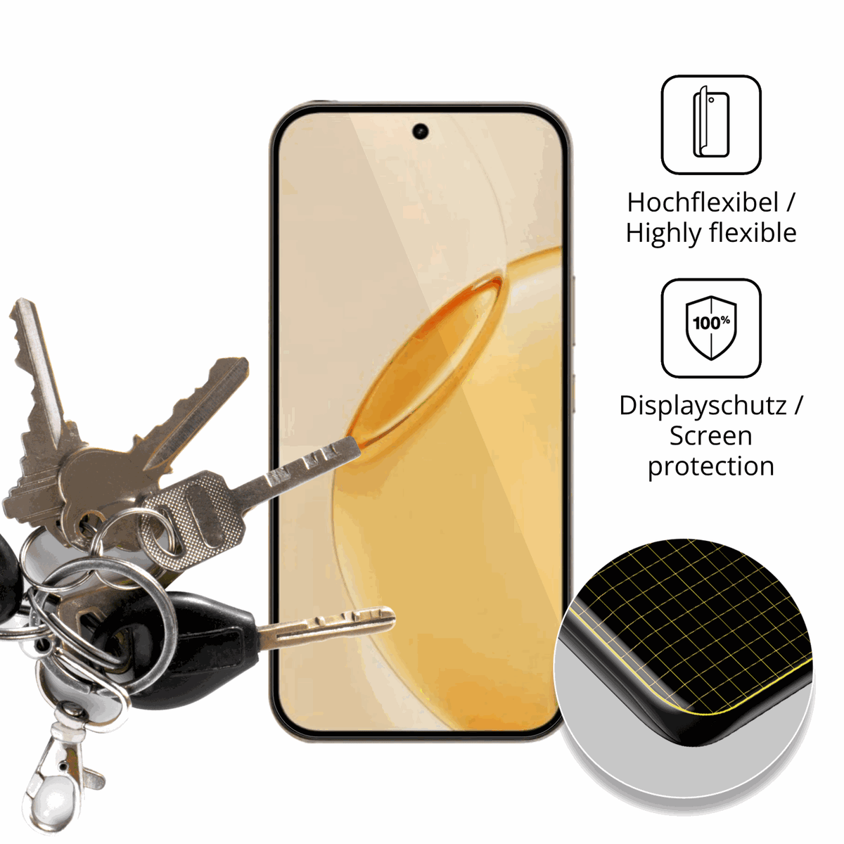 dipos Displayschutz für Realme 16 Pro Plus 5G, transparente Oberfläche, geringe Dicke und perfekte Passform