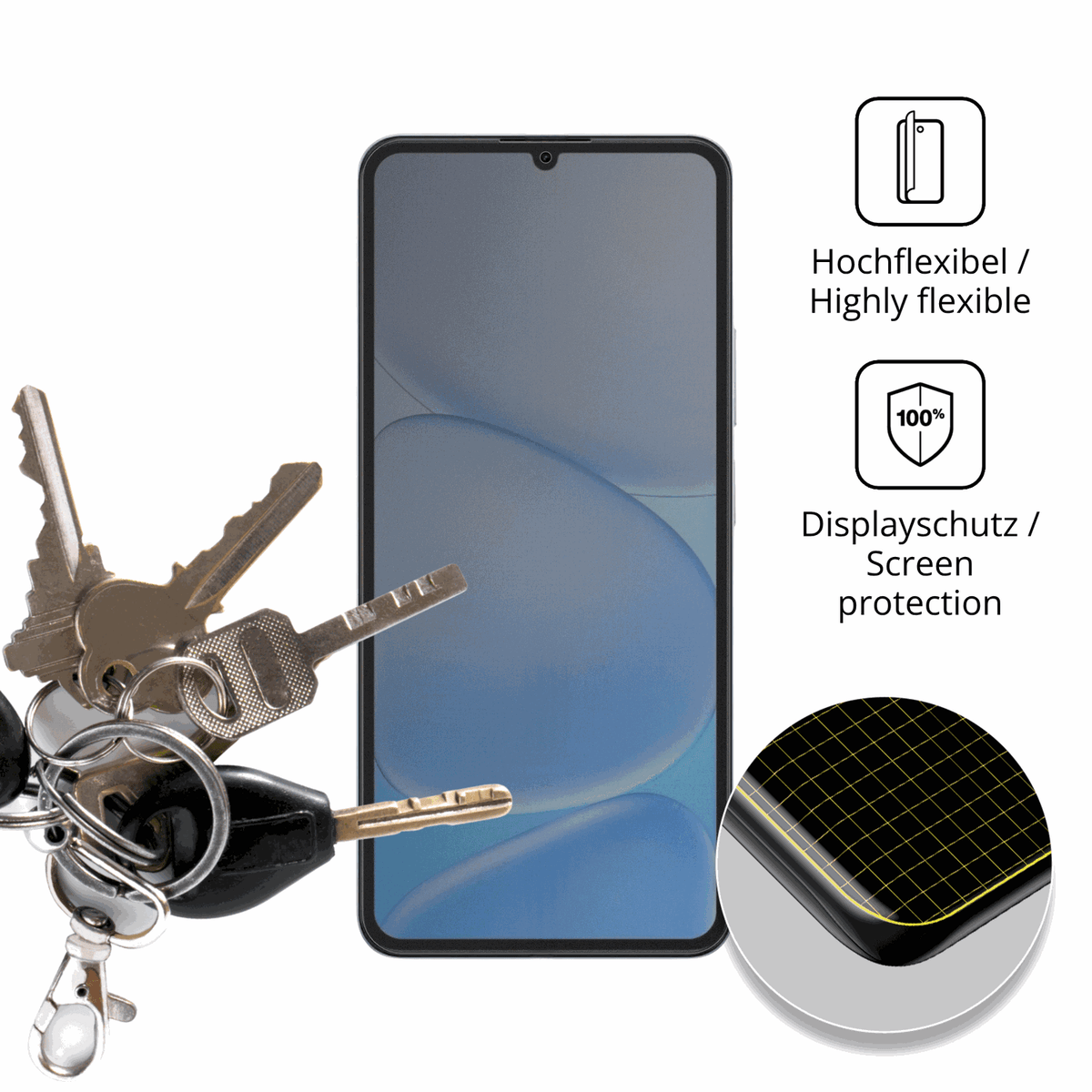 dipos Displayschutz für Realme Note 80, mit Blickschutzfilter und perfekter Passform auch für die Rundungen