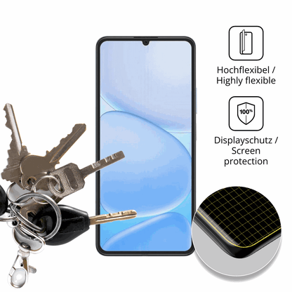 dipos Displayschutz für Realme Note 80, transparente Oberfläche, perfekte Passform auch für die Rundungen