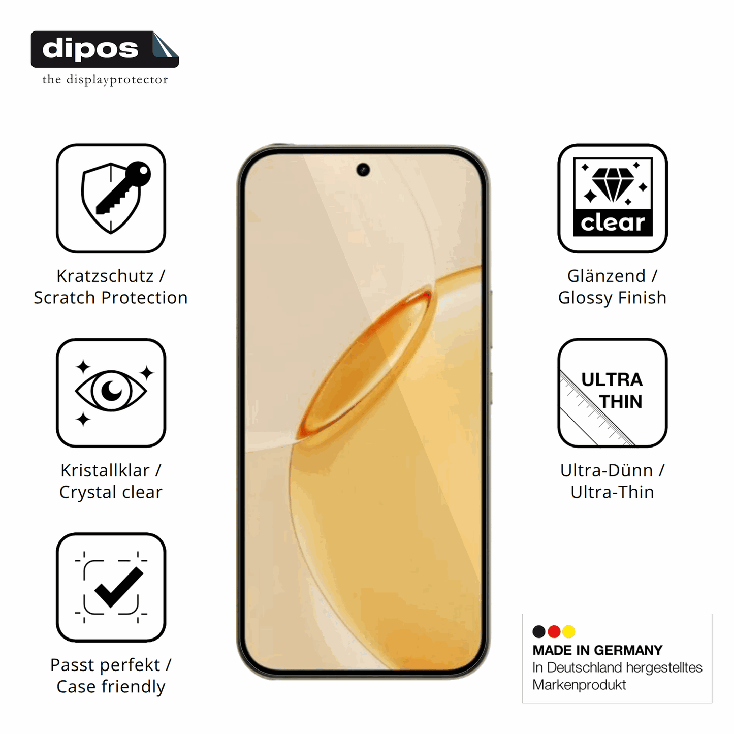 Displayschutz hergestellt in Deutschland, höchste Qualität made in Germany