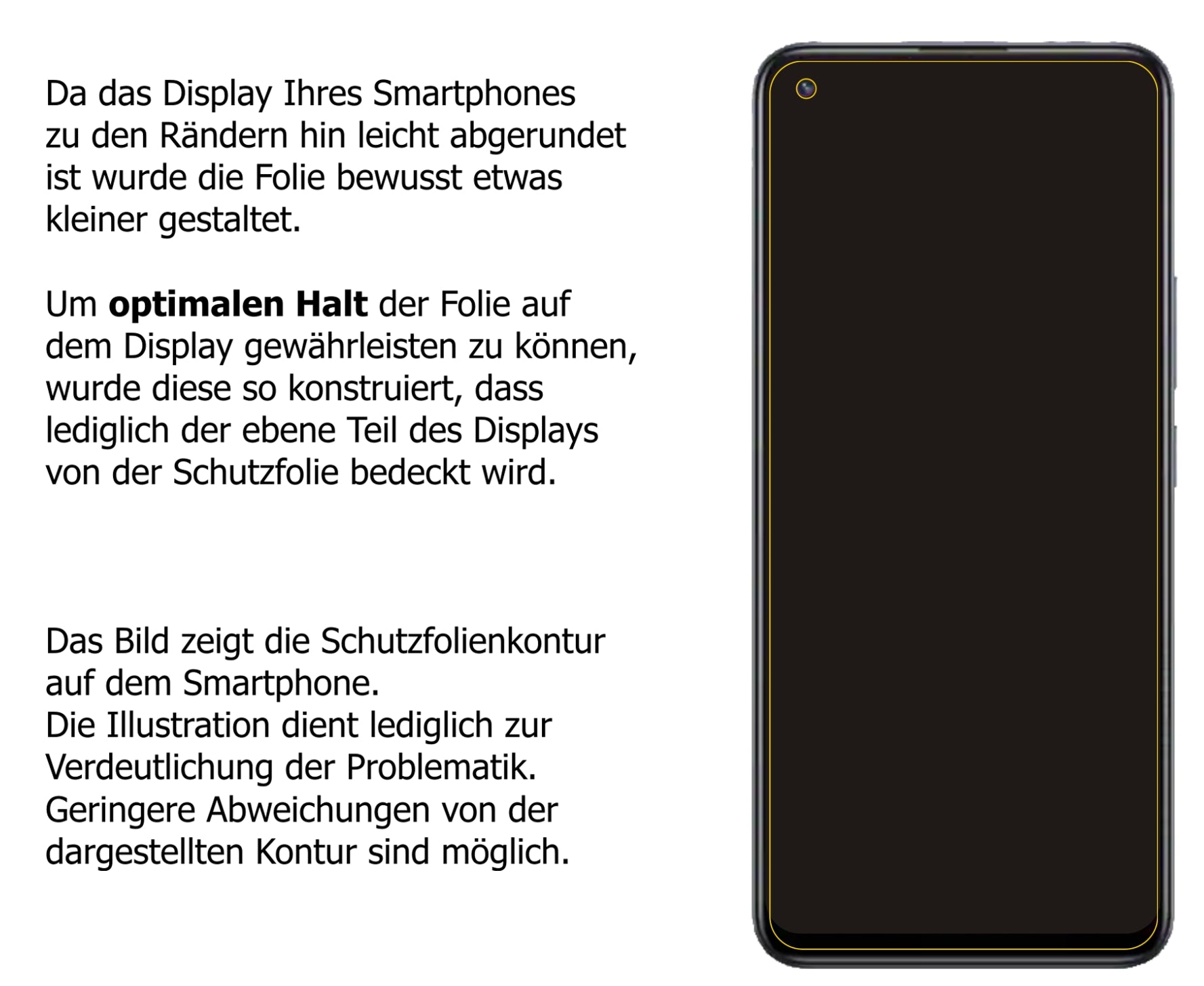 Schutzfolie mit optimaler Passform, zur Verwendung mit Hüllen geeignet