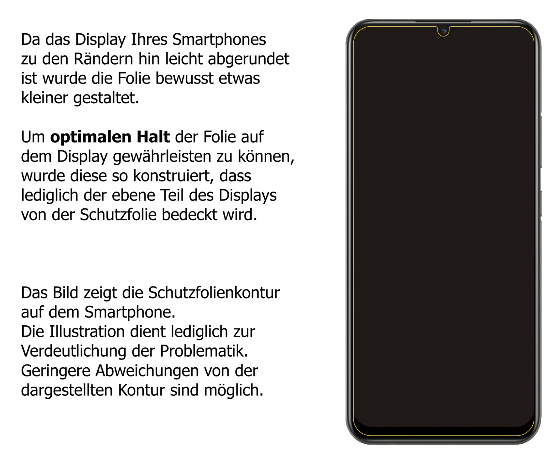 Schutzfolie mit optimaler Passform, zur Verwendung mit Hüllen geeignet