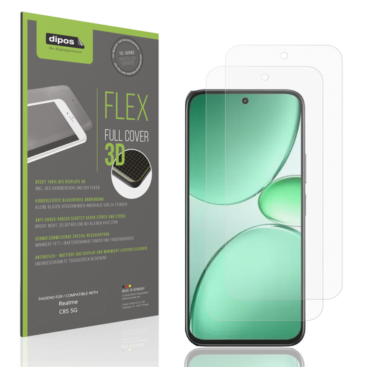 Matte Displayschutzfolie von dipos passend für realmec85 5g, 100% Displayabdeckung und blasenfreie Montage