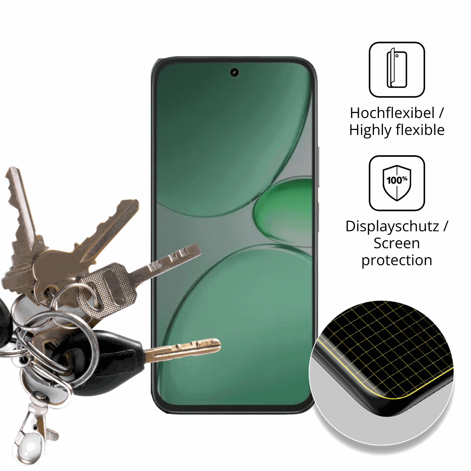 dipos Displayschutz für realmec85 5g, mit Blickschutzfilter und perfekter Passform auch für die Rundungen