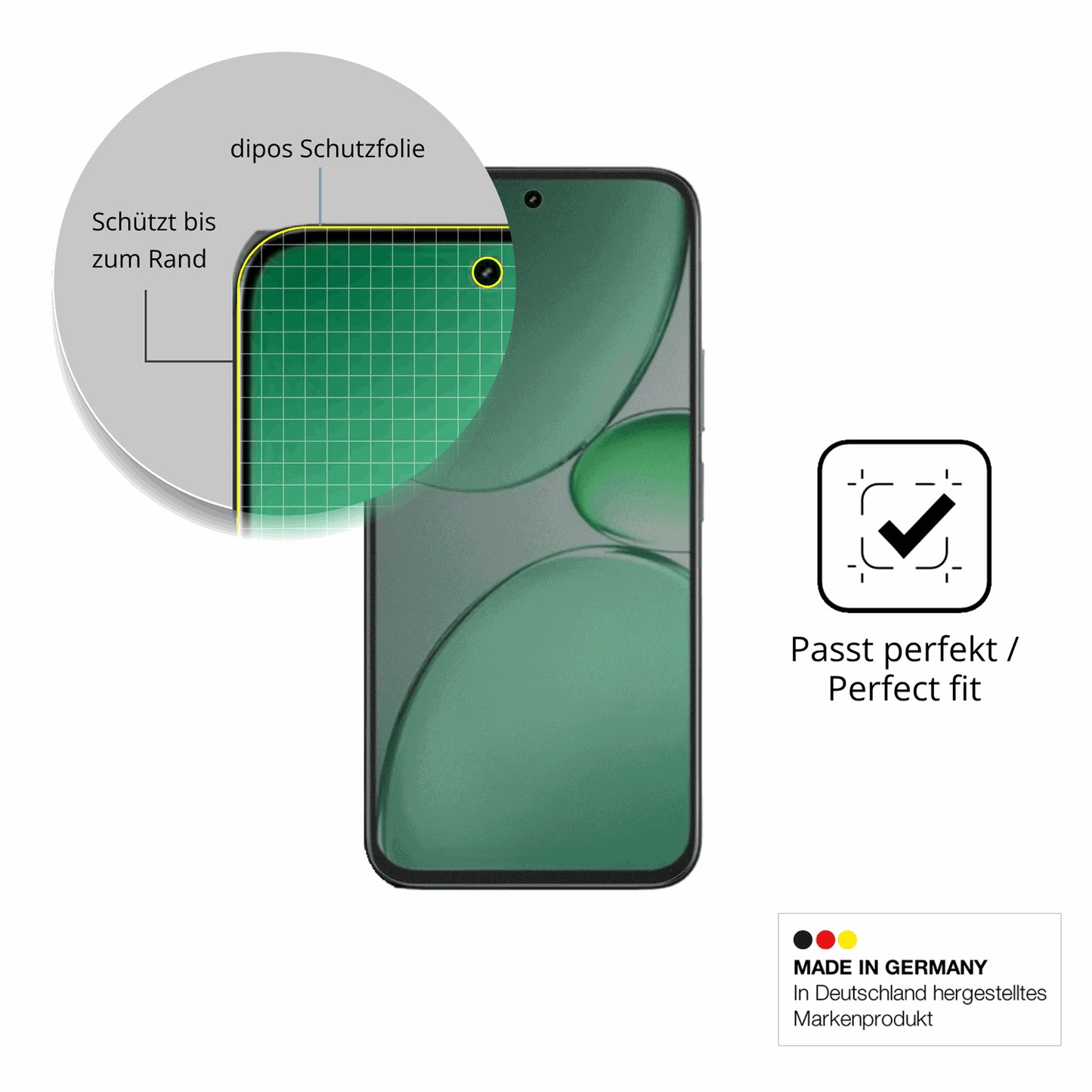 Schutz gegen Kratzer auf dem realmec85 5g Glas durch Schlüssel, Stöße gegen die Tischkante oder Stürze