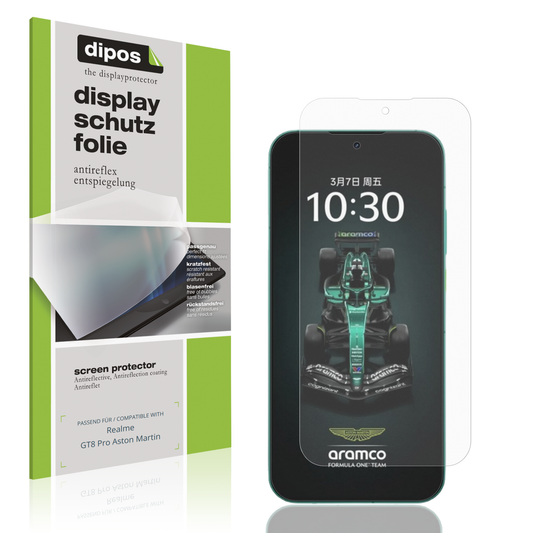 Matte Displayschutzfolie von dipos passend für realmegt8 pro aston martin, präziser Zuschnitt und blasenfrei montiert