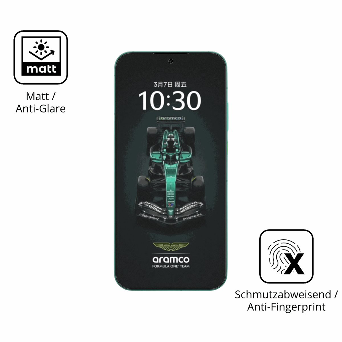9H Hartbeschichtete, flexible Folie passend zugeschnitten für realmegt8 pro aston martin