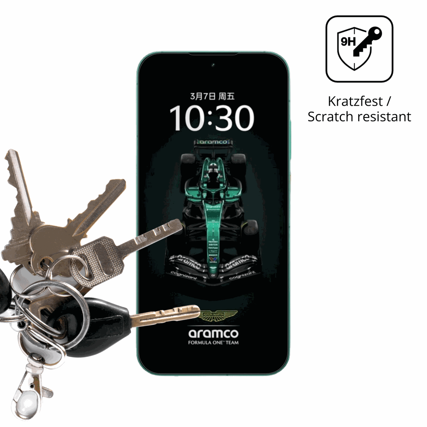 dipos Displayschutz für realmegt8 pro aston martin, transparente Oberfläche, perfekte Passform auch für die Rundungen
