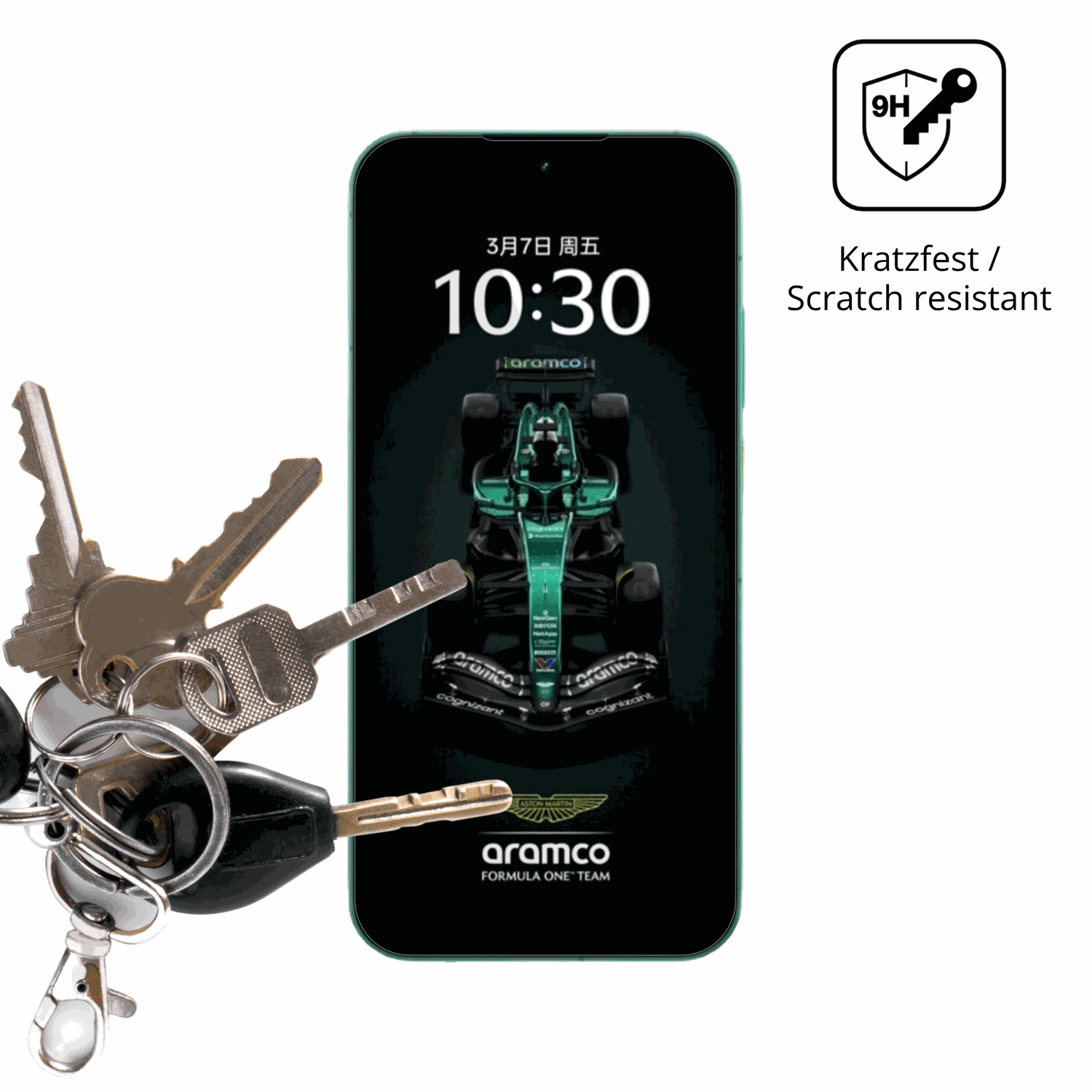 dipos Displayschutz für realmegt8 pro aston martin, transparente Oberfläche, perfekte Passform auch für die Rundungen