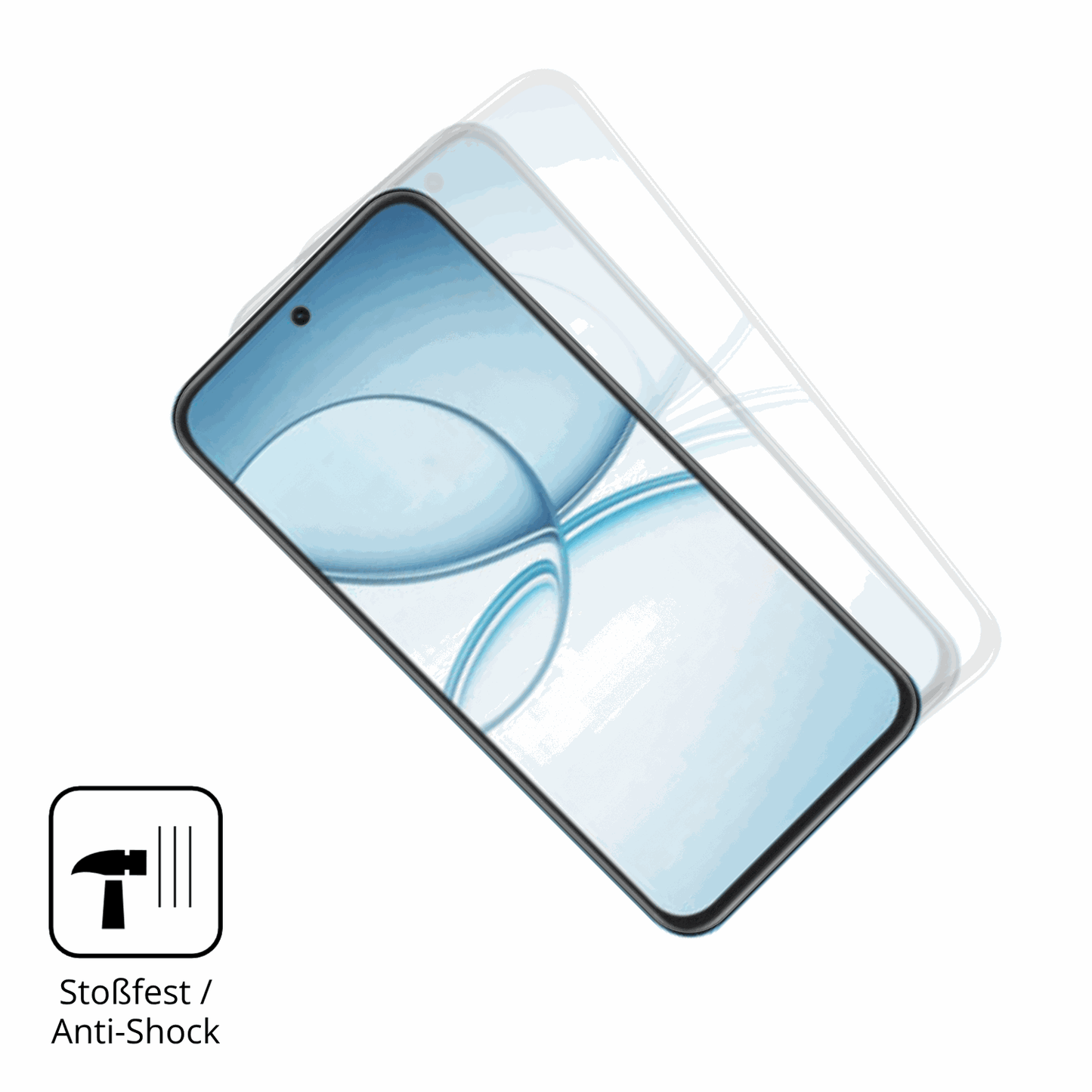 Schutz gegen Kratzer auf dem Realme Narzo 90X Glas durch Schlüssel, Stöße gegen die Tischkante oder Stürze