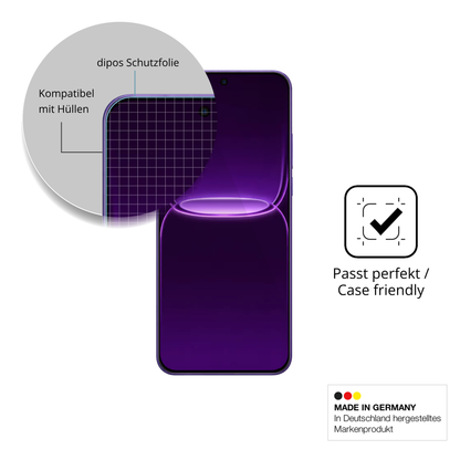 Schutzfolie mit optimaler Passform, zur Verwendung mit Hüllen geeignet