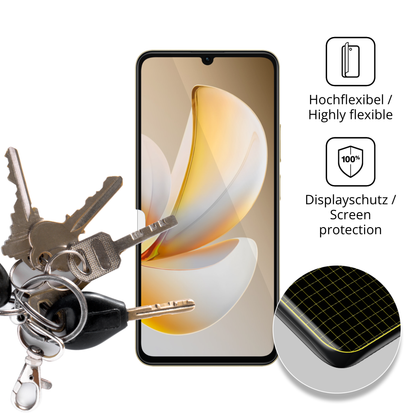 dipos Displayschutz für Realme Note 70, transparente Oberfläche, geringe Dicke und perfekte Passform