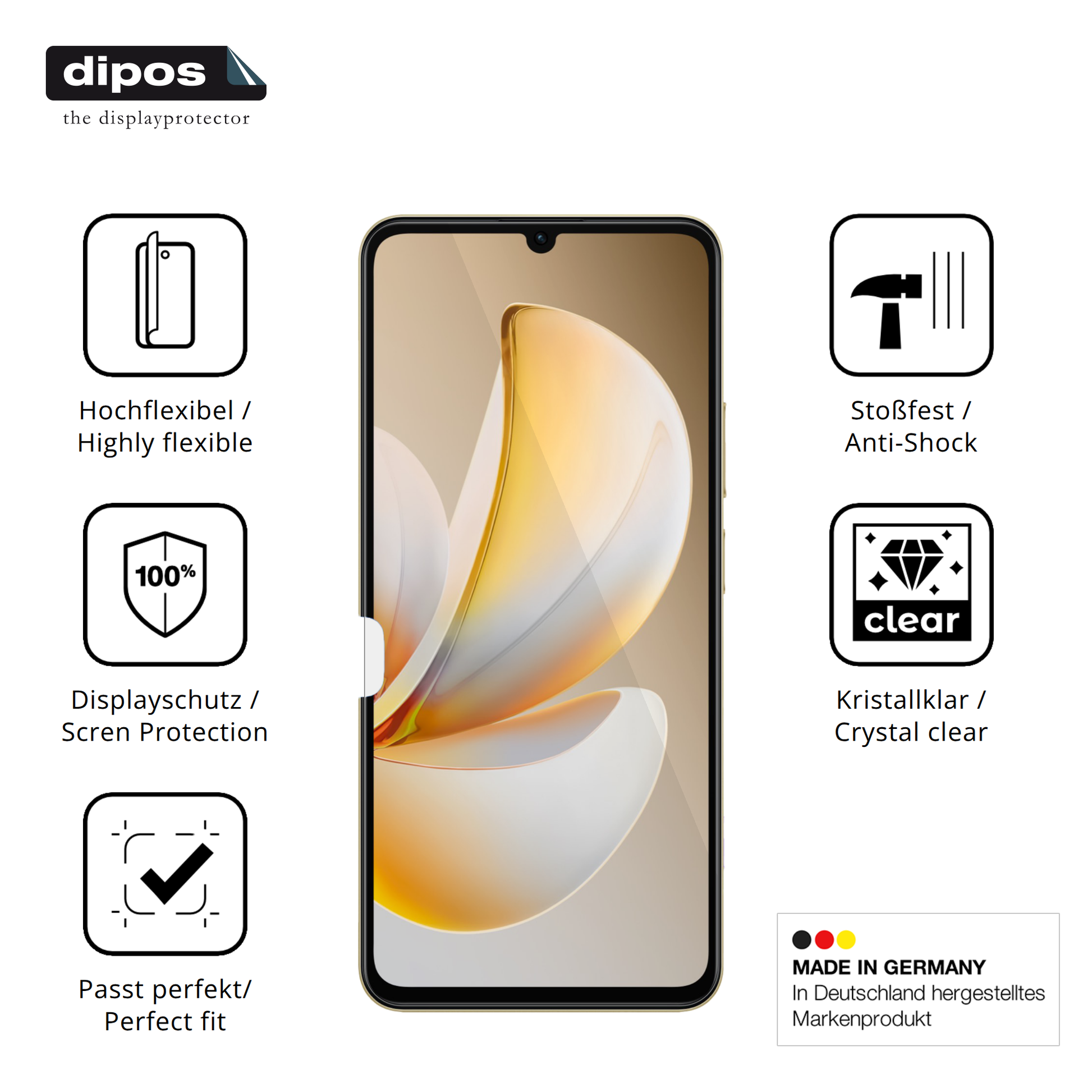 Displayschutz hergestellt in Deutschland, höchste Qualität made in Germany