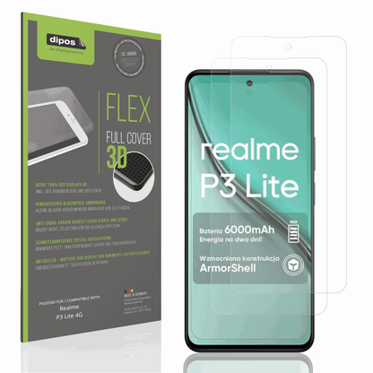 2x Full Cover Schutzfolie matt für Realme P3 Lite 4G