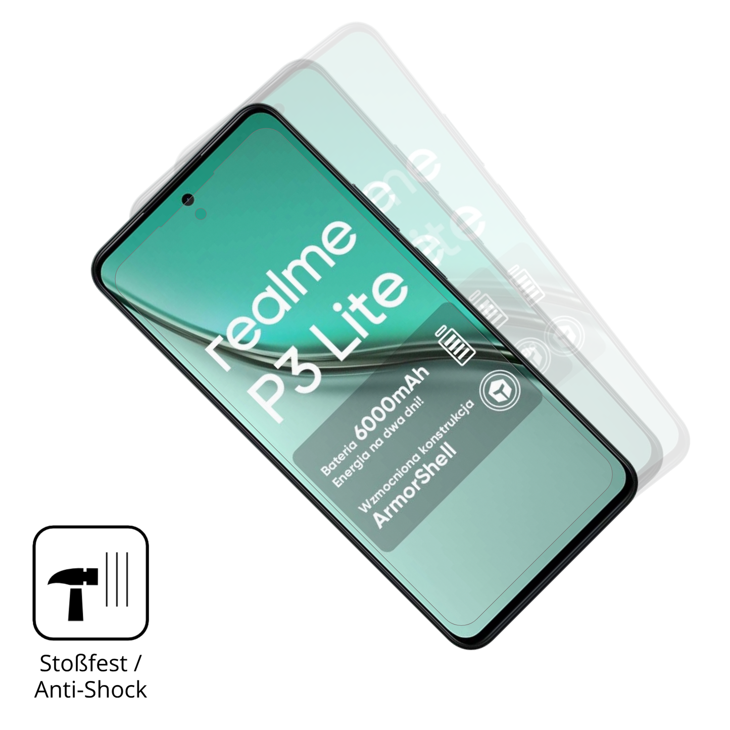 2x Full Cover Schutzfolie matt für Realme P3 Lite 4G