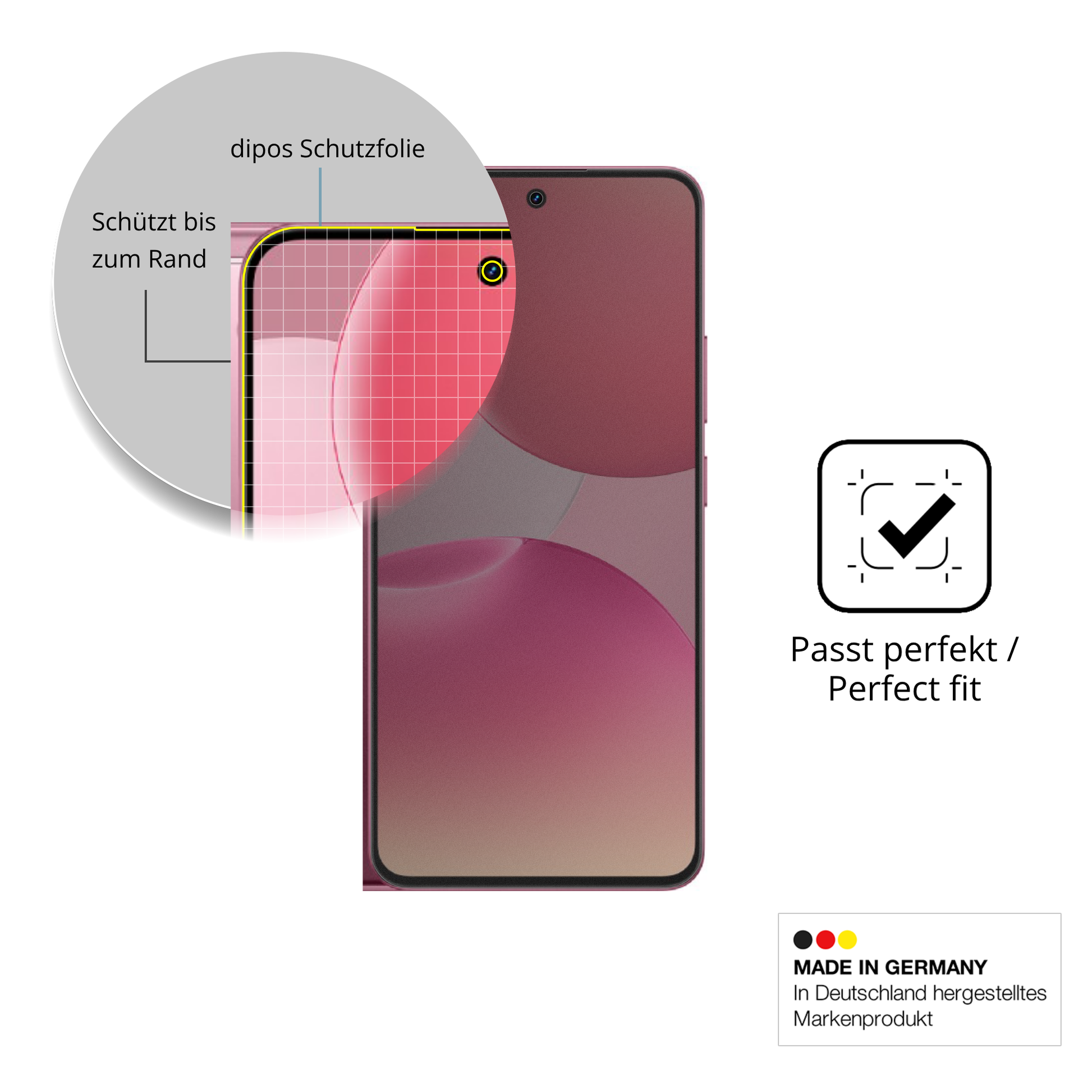 Schutz gegen Kratzer auf dem realme P4 Glas durch Schlüssel, Stöße gegen die Tischkante oder Stürze