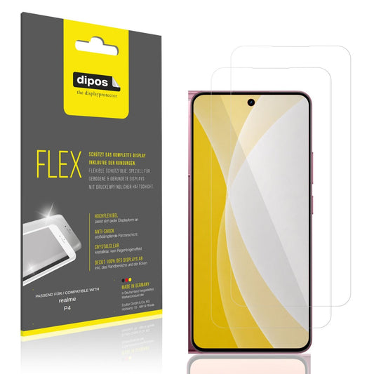 Klare Displayschutzfolie von dipos passend für realme P4, 100% Displayabdeckung und blasenfreie Montage