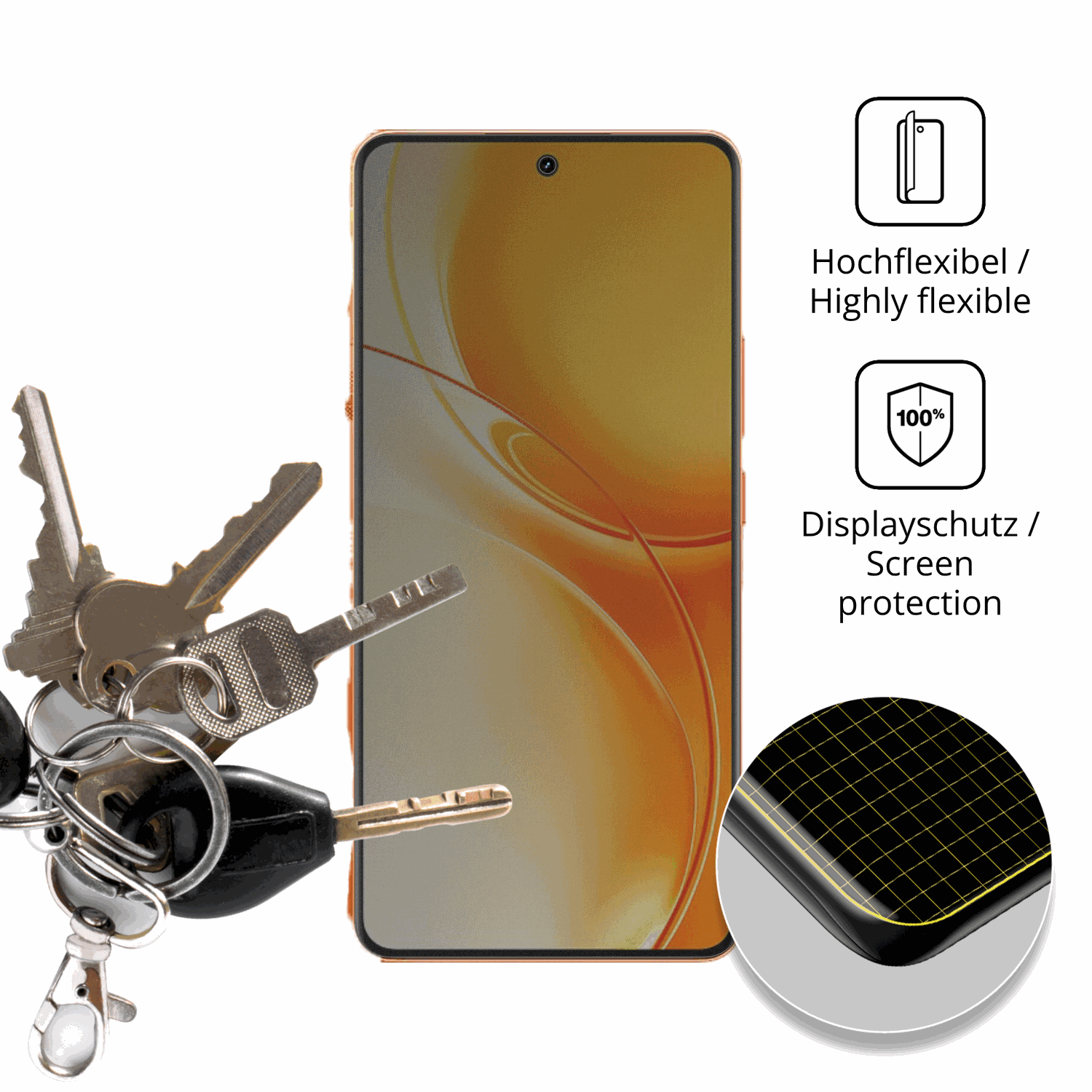 dipos Displayschutz für Realme P4 Power, mit Blickschutzfilter und perfekter Passform auch für die Rundungen