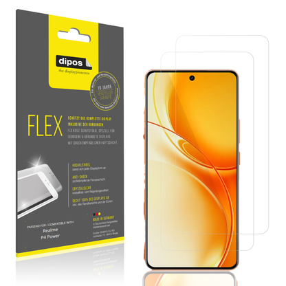 Klare Displayschutzfolie von dipos passend für Realme P4 Power, 100% Displayabdeckung und blasenfreie Montage