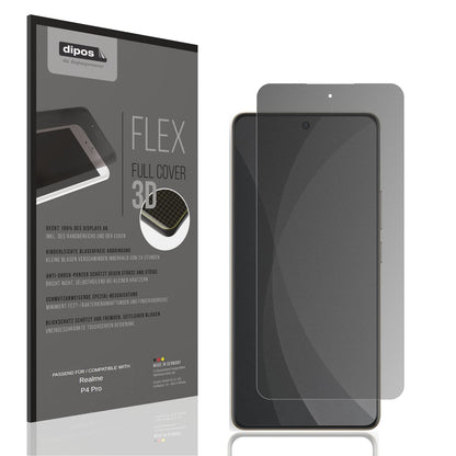 Blickschutzfolie von dipos passend für Realme P4 Pro, 100% Displayabdeckung und blasenfreie Montage