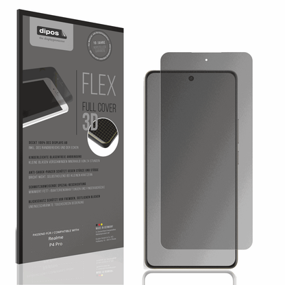Blickschutzfolie von dipos passend für Realme P4 Pro, 100% Displayabdeckung und blasenfreie Montage