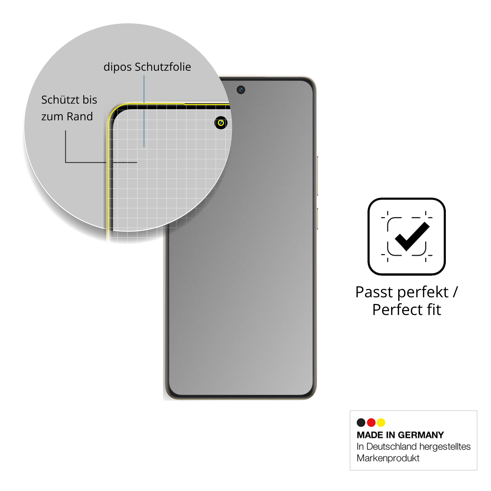 Schutz gegen Kratzer auf dem Realme P4 Pro Glas durch Schlüssel, Stöße gegen die Tischkante oder Stürze