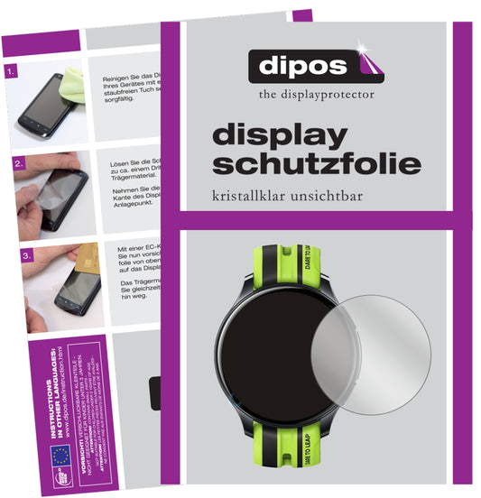 Klare Displayschutzfolie von dipos passend für Realme Watch T1, präziser Zuschnitt und blasenfrei montiert