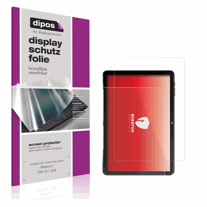 Klare Displayschutzfolie von dipos passend für Rebecco Z50 10.1 Zoll, präziser Zuschnitt und blasenfrei montiert