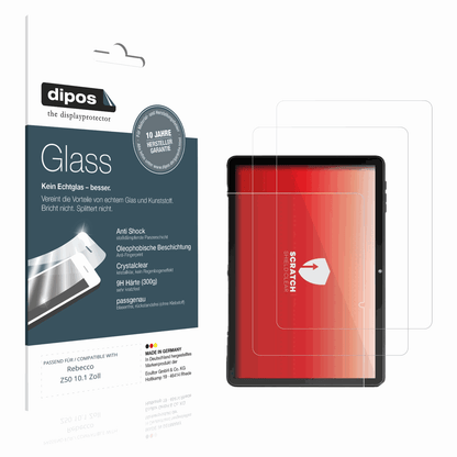 Klare Displayschutzfolie von dipos passend für Rebecco Z50 10.1 Zoll, 9H kratzfest und blasenfrei montiert