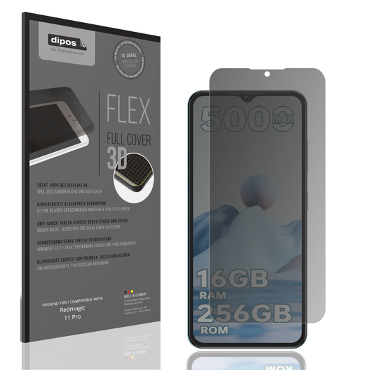 Blickschutzfolie von dipos passend für Redmagic 11 Pro, 100% Displayabdeckung und blasenfreie Montage