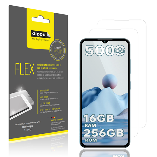 Klare Displayschutzfolie von dipos passend für Redmagic 11 Pro, 100% Displayabdeckung und blasenfreie Montage