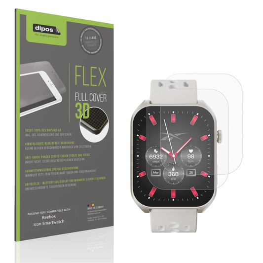 Matte Displayschutzfolie von dipos passend für Reebok Icon Smartwatch, 100% Displayabdeckung und blasenfreie Montage