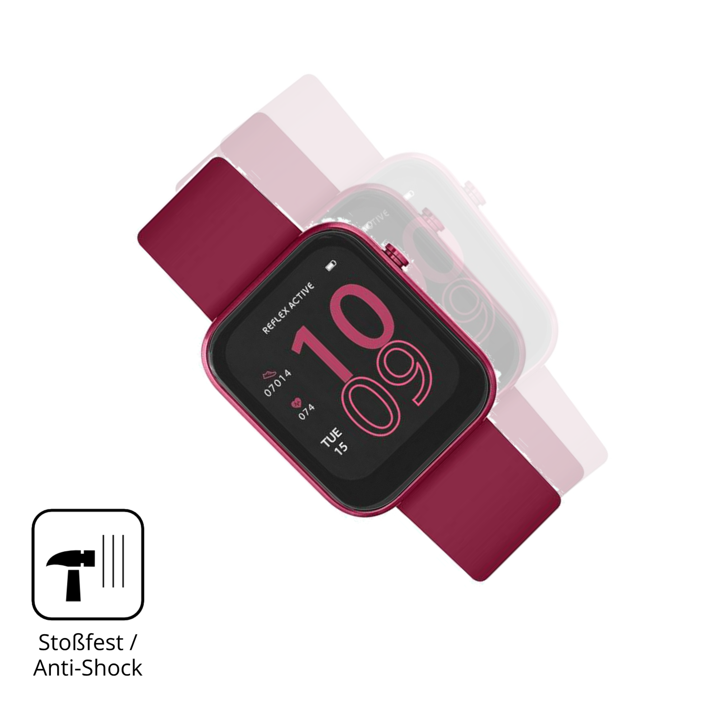 Schutz gegen Kratzer auf dem Reflex Active Berry Amoled 1.85 Zoll Glas durch Schlüssel, Stöße gegen die Tischkante oder Stürze