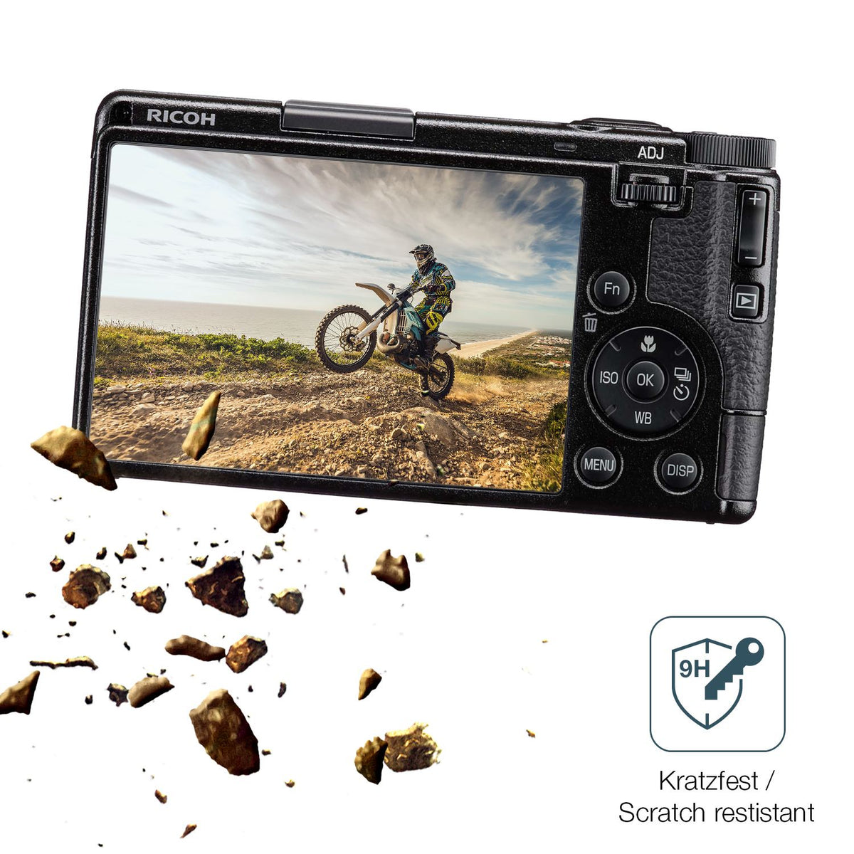 dipos Displayschutz für Ricoh GR IV, mattierte Oberfläche, robuste Festigkeit und perfekte Passform