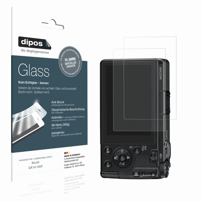 Matte Displayschutzfolie von dipos passend für Ricoh GR IV HDF, 9H kratzfest und blasenfrei montiert