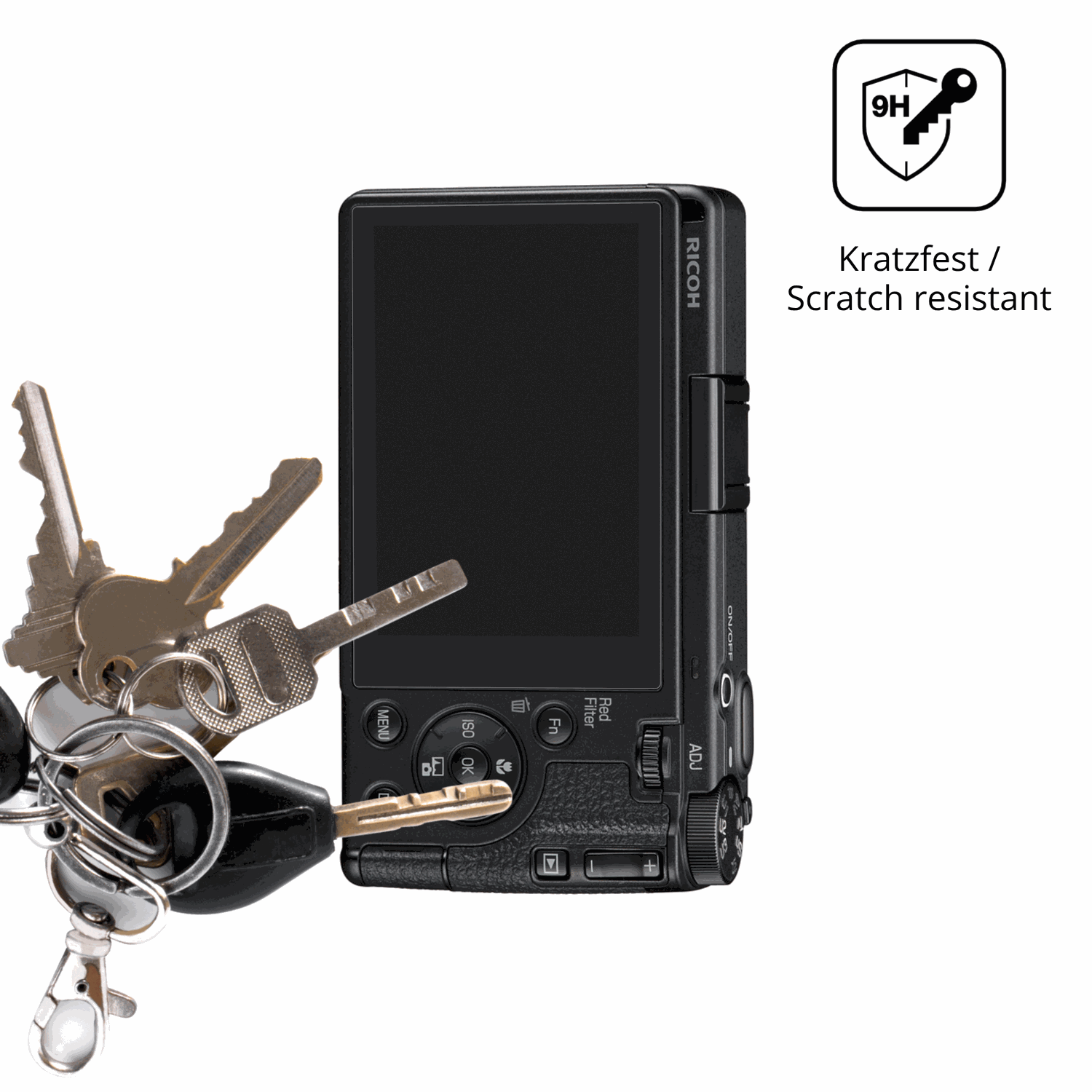 dipos Displayschutz für Ricoh GR IV HDF, mattierte Oberfläche, robuste Festigkeit und perfekte Passform