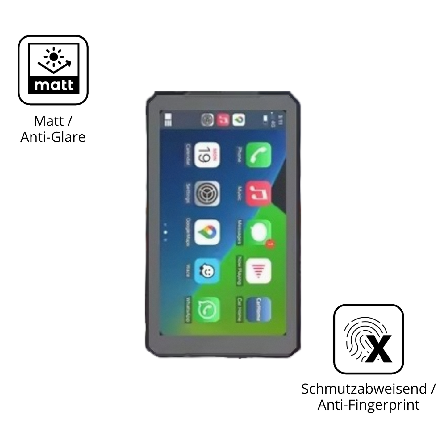 Dünne und entspiegelnde Folie passend zugeschnitten für RiderNav R7M