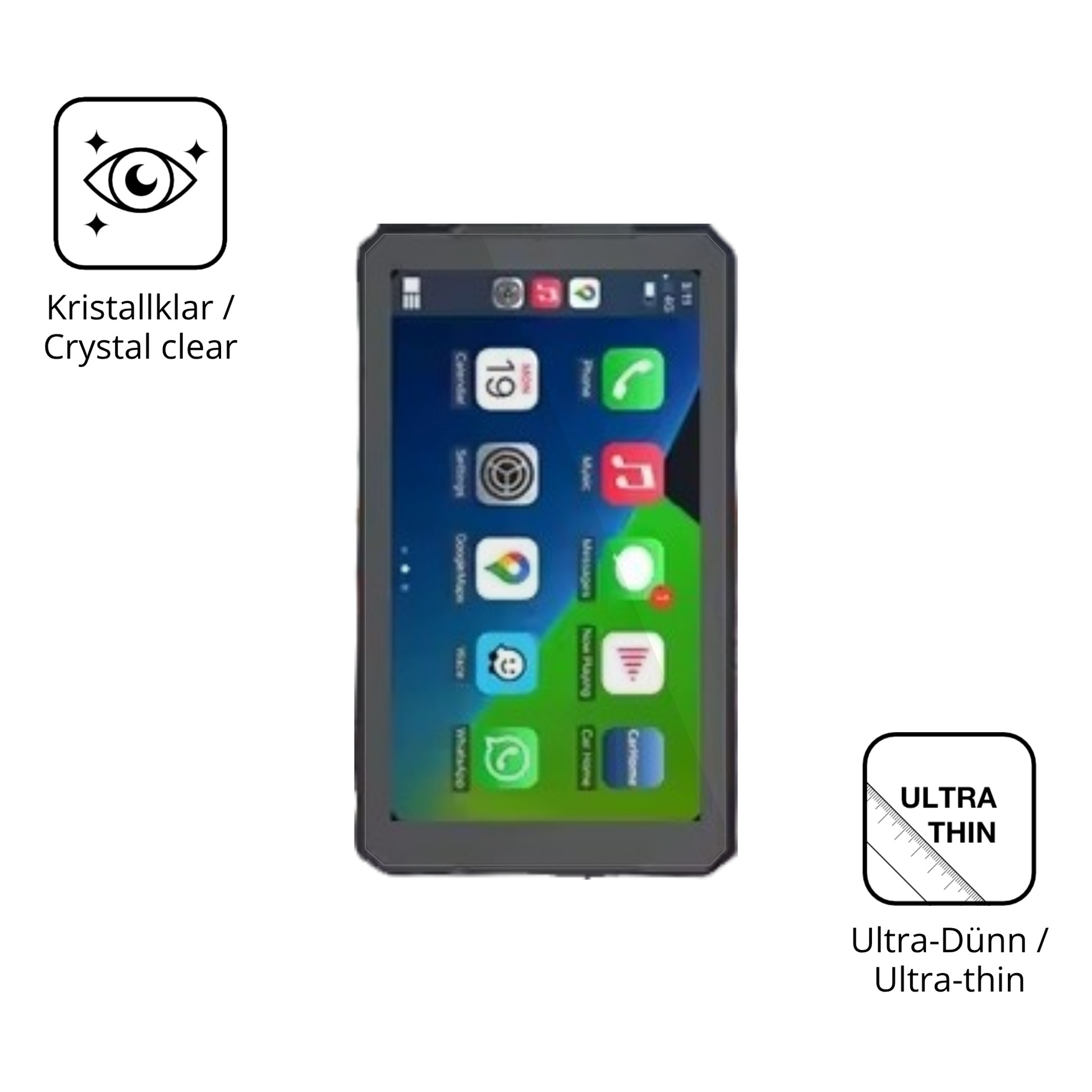 Dünne und klare Folie passend zugeschnitten für RiderNav R7M